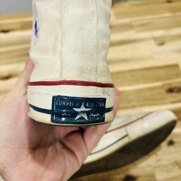 CONVERSE Chuck Taylor All Star Blue Label White Rare Vintage 60s 70s 1970s USA - Picture 11 of 16